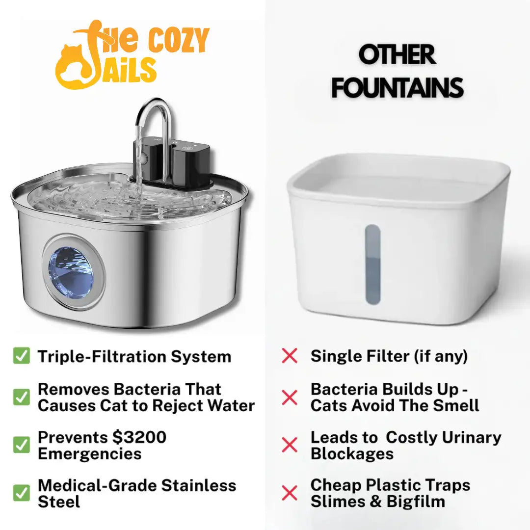 Wireless Stainless Steel Cat Water Fountain 3.2L