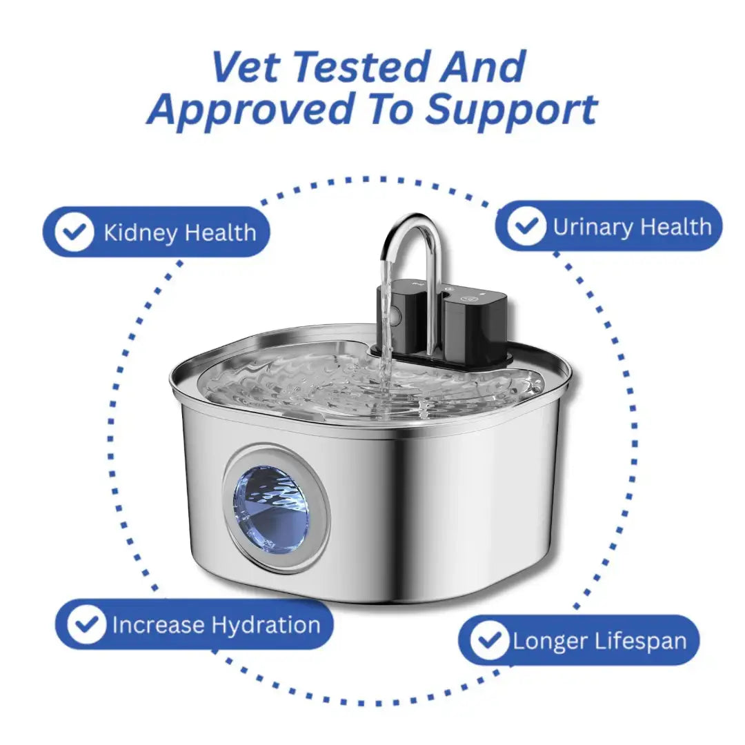Wireless Stainless Steel Cat Water Fountain 3.2L