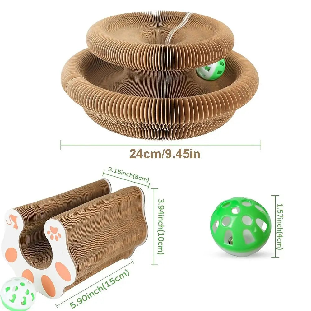 Transformable Kitty Scratchers Cat Toy Wear-Resistant No Crumbs Cat Scratching Toy Ball Board Resistant to Scratching