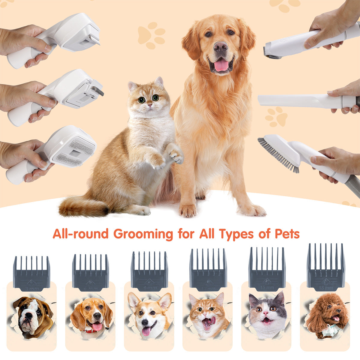TheCozyTails Advanced Pro 7-in-1 All-Inclusive Pet Grooming Kit with Nail Trimmer & Grinder