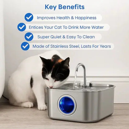 Wireless Stainless Steel Cat Water Fountain 3.2L