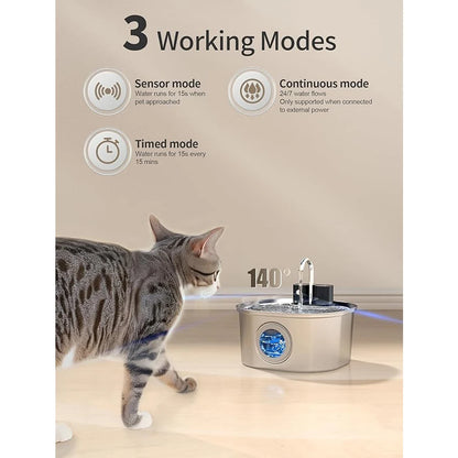 Stainless Steel Cat Water Fountain