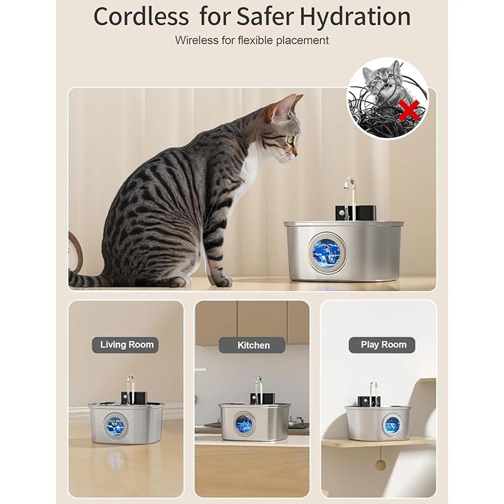 Stainless Steel Cat Water Fountain